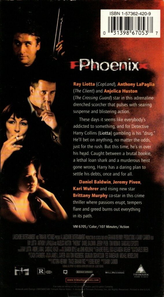 Phoenix movie on VHS back cover