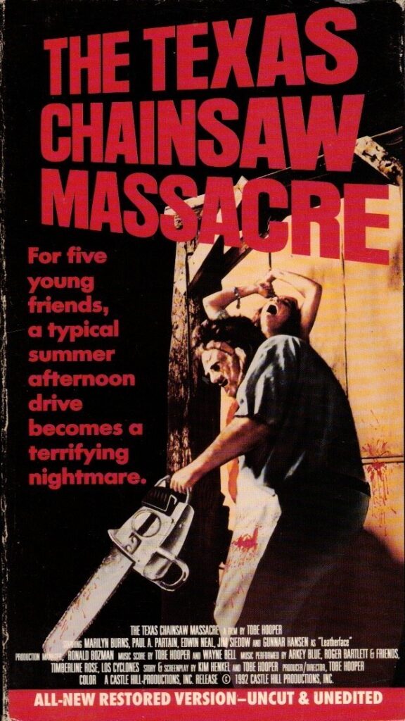 The Texas Chainsaw Massacre on VHS MPI version Restored, Uncut, Unedited